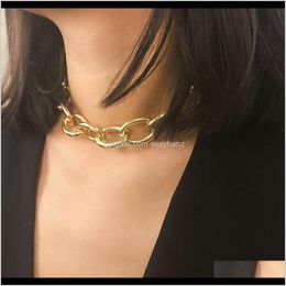 Pendant Necklaces & Pendants Drop Delivery 2021 Jewelry Simple Personality Metal Chain Female Exaggerated Frosted Punk Short Necklace 3Xoqt
