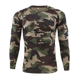 Tactical Military Camouflage T Shirt Men Breathable Quick Dry US Army Combat Full Sleeve Fitness Streetwear Multicam T-shirts 210707