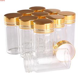 24 pieces 25ml 30*60mm Clear Glass Bottles with Golden Caps Transparent Perfume Spice Bottlesgoods