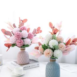 Decorative Flowers & Wreaths Simulation Nordic Hydrangea Bouquet Dining Table Floriculture Decoration Flower Mori Style Living Room Decor Ar