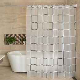 Shower Curtains 3D Waterproof PEVA Curtain Liner Transparent Mildew Bath For Bathroom With 12 Hooks