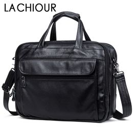 Men's Fashion Genuine Leather Office Handbag Business Casual Travel Laptop Shoulder Tote Briefcase