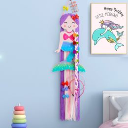 Mermaid Bows Storage Belt High Quality band Clips Barrette Hanging Organizer Strip Holder Baby Hair Accessories