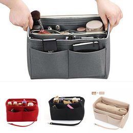 Makeup Sets Wholesale Felt Purse Insert Organiser Portable Cosmetic Bag Fit For Handbag Tote Various Multifunction Travel Lady M3