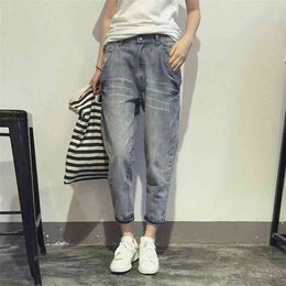 Plus Size Boyfriend Jeans For Women Denim Harem Pants Loose High Waist Female Casual Streetwear Mom 5XL K622 210629