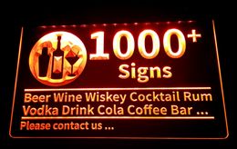 1000+ Signs Light Sign Beer Wine Wiskey Cocktail Rum Vodka Drink Cola Coffee Bar Club Pub 3D LED Dropshipping Wholesale