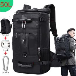 50L Waterproof Durable Travel Backpack Men Women Multifunction 17.3 Laptop Backpacks Male outdoor Luggage Bag mochilas 210929