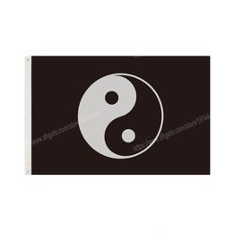 Tai Chi Yin Yang Taiji Flags Peace Flag 90 x 150cm 3 * 5ft Custom Banner Metal Holes Grommets Indoor And Outdoor can be Customised