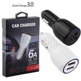 12W 2.4A Dual USb Ports Car Charger Vehicle Auto Power Adapters for iphone 11 12 13 14 15 Pro max samsung htc android phone gps mp3 With Box