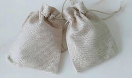 small jute gift bags wholesale UK - original COLOR jute Bag Drawstring Wedding&Christmas Packaging Pouchs & Gift Bags Small Jewelry Sachet