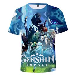 Game Genshin Impact Printed 3D T-shirt Men Women Short O-neck Streetwear Plus Size Clothes Y0901