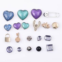 Alloy heart-shaped Diamonds designer design metal charms for sandals shoes decoration gifts