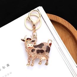 2022 new Zodiac ox pendant creative metal key chain cartoon cow car accessories gift