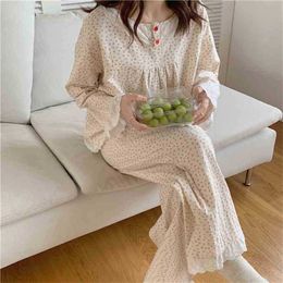 Sweet Casual Plus Size Girls Soft Printed Florals Sleepwear Summer Loose Homewear Chic Femme Pajamas Sets 210525