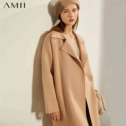 Minimalism Autumn Winter Fashion Knitted Coat Women Causal Solid Lapel Offical Lady Loose Female Cardigan 12070560 210527