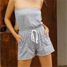Grey Slash Neck Sexy Cotton Large Size Arrival Solid Summer Bodysuits Fashion High Quality 210525