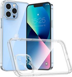 Slim transparent Clear Clear Case Protection Cas de téléphone en silicone TPU Pochette de protection antichoc 1.5mm pour iPhone 13 12 11 Pro Max 7 8 6S Plus