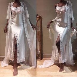 Unique Evening Dresses Robes for Photo Shoot or Baby Shower 2 Pieces Suits Stain Silk Robe Maternity Photoshoot Bathrobes