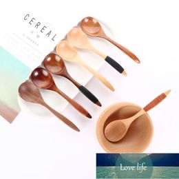 honey UK - Creative Solid Natural Wooden Round Spoons Stirring Coffee Dining Room Tea Honey Spoon With Long Handle Kinking Style Soup Spoon