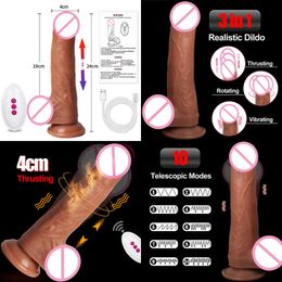 NXY Dildos Realistic Electric Sex Toys for Women 10 Speeds Thrusting Swing Silicone Suction Cup Vibrating Adult Products 220105