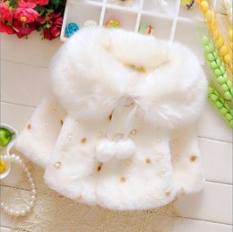 Toddler Winter Clothes Soft Fleece Fur Warm Coat Princess Cloak Outerwear Fashion Newborn Clothes 4 Colors Optional BT6771