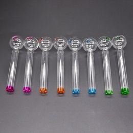 10.5cm Length Colourful Thickness Glass Oil Burner Pipe Pyrex Clear Smoke hookh tobacco cigarette Pipe Nail Burning Jumbo Pipes Smoking Accessories