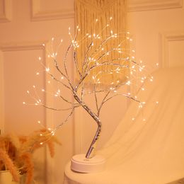 -LED Nachtlicht Baum Fairy Lichter Dekoration Nachtlampe für Schlafzimmer Nachttischlampe USB und Batteriebetrieben