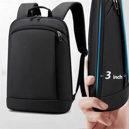 Backpack IKE MARTI Thin Laptop Men Bag 15.6 Inch Office Work Women Backpacks Business Bag Unisex Black Backpack Slim Back Pack 202211