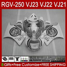 Bodyworks For SUZUKI lucky grey stock RGVT RGV 250 CC VJ23 RVG250 250CC Cowling RGV-250CC Body 107HC.137 RGVT-250 VJ 23 1997 1998 RGV-250 Panel RGV250 SAPC 97 98 OEM Fairing