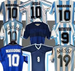 Retro 1986 Soccer jersey Maradona CANIGGIA 1978 1996 Football Shirt Batistuta 1998 RIQUELME 2006 1994 ORTEGA CRESPO 2014