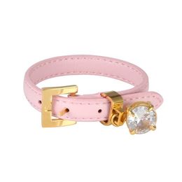 Cz Crystal Adjustable Leather Bangle Bracelet for Woman Man Watch Belt Wristband Luxury Brand Female Male Sport Jewellery Gift Q0717