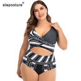 Sexy Plus Size Swimwear Women Swimsuit Female Hollow Out Bathing Suits Summer Beach Wear Large Swimming Suit 210521