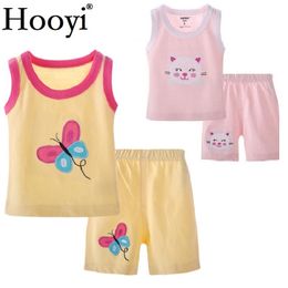 Baby Girls Clothes Sets Summer Children 2-Pieces Suit Newborn T-Shirts Shorts Pant Boys Tank Top Singlet 100% Cotton Vest 210413