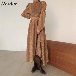 Elegant Court Style Temperament Dress Women High Waist Hip A Line Long Vestidos O Neck Pullover Sleeve Robe Spring 210422