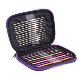 2021 Practical 22 Pc/Set Multi Stainless Steel Needles Crochet Hooks Set Knitting Needle Tools With Case Yarn Craft Kit