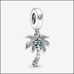 Charms Jewellery Findings & Components 100% 925 Sterling Sier Palm Tree Coconuts Dangle Charm Fit Original European Bracelet Fashion Wedding E