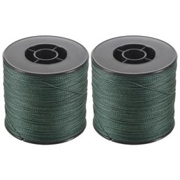 Braid Line 2X 500M 100LB 0.5mm Super Strong Braided Fishing PE 4 Strands Color:Dark Green