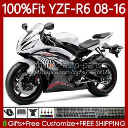 Injection Fairings For YAMAHA YZF-R6 YZF R 6 YZF R6 600 YZF-600 YZFR6 08 09 10 11 12 13 15 16 99No.168 YZF600 2008 2009 2010 2011 2012 2013 2014 2015 2016 OEM body glossy silvery