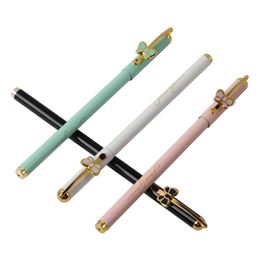 Gel Pens M&G Stationery Metal The Butterfly Pen Black Oil 0.5 Student Office AGPW9501 Pattern Fashion Bow Series Quality Unisex