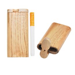 Cigarette Cases Natural Wooden One Hitter Dugout Pipe Handmade Wood Dugout With Ceramic Pipe Cigarette Philtres Pipes Smoking Pipes Wo jllNet