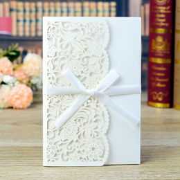 Hollow Fashion Flower Invitations Card Wedding Engagement Graduation Party Invite Favour Supplies Gift Greeting Holiday Birthday Thank You Cards JY0874