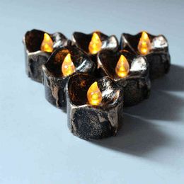 12pcs/set Black LED Candle Halloween Light Unique Home Decor Decoration Party New DIY Halloween Decoration