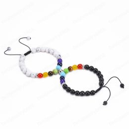 Natural Tiger Eye Stone Beads Bracelets Yoga String Braided Strands Bracelet For Lovers Magnet Couple Bracelets Friendship Jewelry