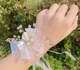 Bracelets Wedding Bridesmaid Group Small Clear Beautiful White Delicate Lace Wrist Flower