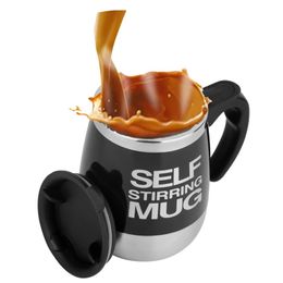 Electric Self Stirring Coffee Mug Cup Automatic Self Mixing Spinning Stainless Steel Home Office Travel Mixer Milk Whisk Cup Mug 210409