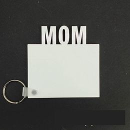 Jewellery Blank Mom Dad Family Love Grad MDF Keychains Sublimation Heat Transfer Photo Keychain Mother Days gift