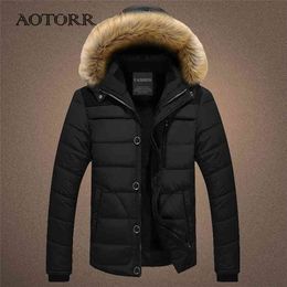 Fur Collar Hooded Parkas Men Winter Thick Men's Jacket Outwear Fashion Warm Coat Man Wool Liner Windproof Male Parka Casaco 210914