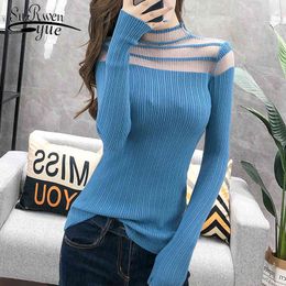 Autumn faashion women sweaters ladies tops solid black Pullovers Turtleneck knit 6217 50 210427