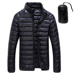 2021 Autumn Winter White Duck Downs Jacket Men Ultralight Portable Parkas Coat Casual Warm Windproof Jacket Male Outwear 5XL 6XL X0621