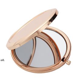 Sublimation Makeup Mirrors Iron 2 Face DIY Blank Plated 4 Colours Aluminium Sheet Girl Gift Cosmetic Compact Mirror Portable Decorat LLE11950